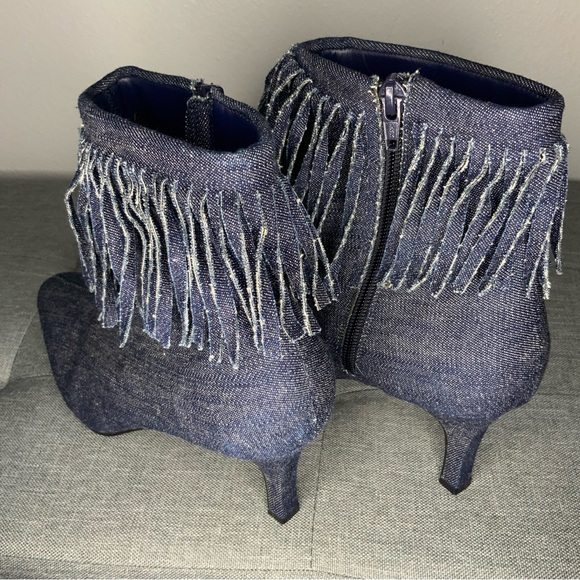 Denim Stool Heels - Picture 4 of 9